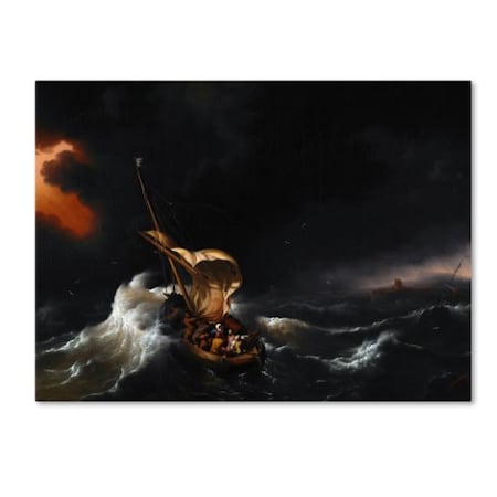 Trademark Fine Art Backhuysen 'Christ In The Storm On The Sea Of Galilee' Canvas Art, 24x32 AA00062-C2432GG